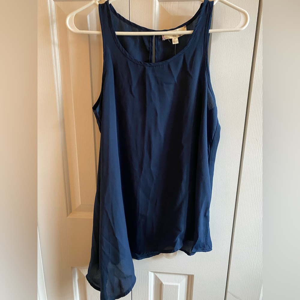 NWT Hippie Rose Asymmetrical Navy Top